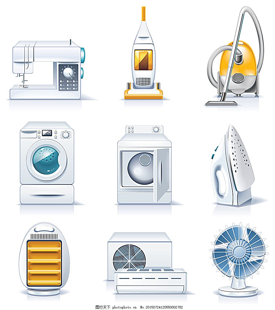 金屬線管卡通電器圖標設計 現(xiàn)代科技與趣味美學的結合